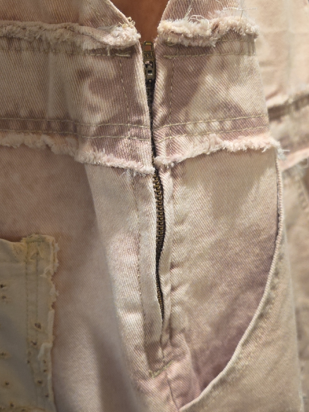 POL Pink Washed Denim Eyelet Wide-Leg Jumpsuit - Picture 4 of 16